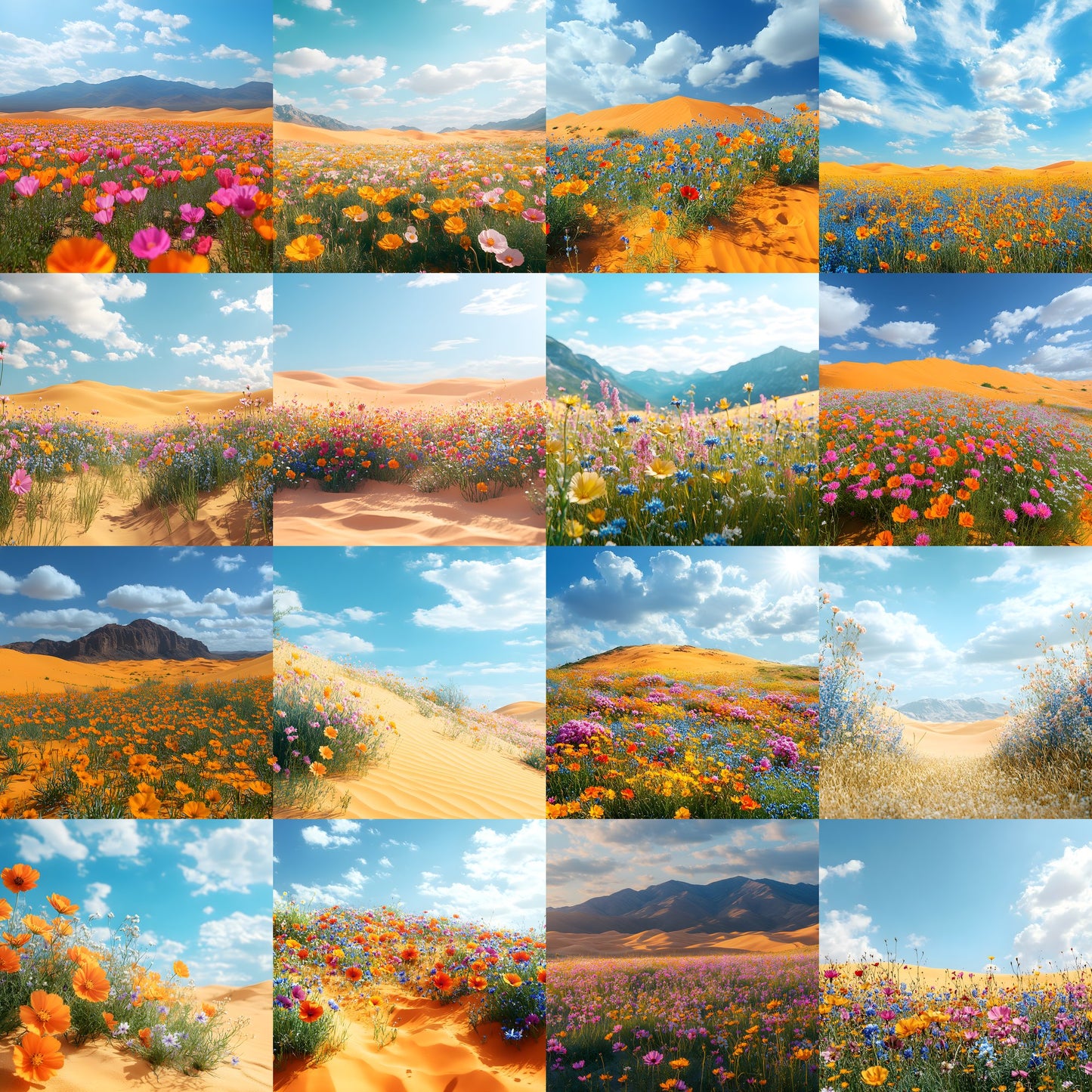 Desert Wildflower Digital Backdrop, Photography Background, Printable Desert Scene, Floral Photo Booth, High-Res Image Download