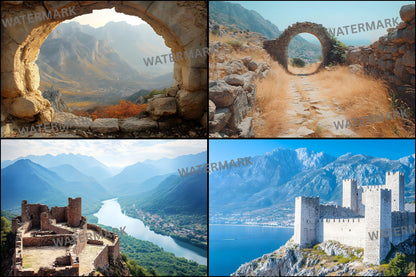Abandoned Castle Backdrop, European Ruins Background, Photography Digital Download, Fantasy Photo, Medieval Scene, Images