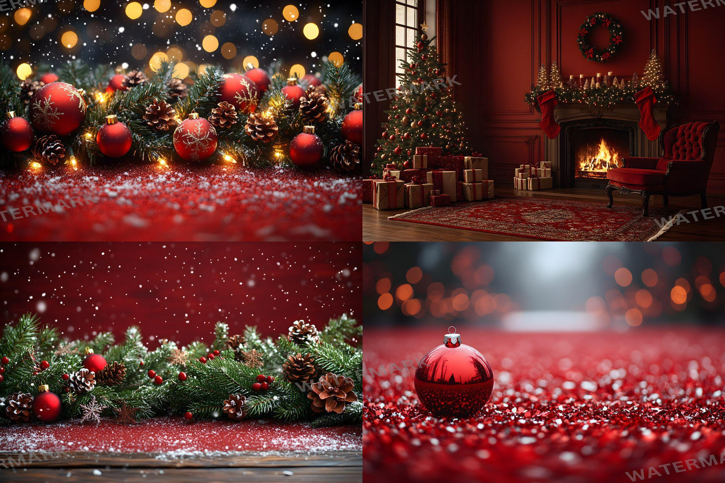 Christmas Backdrop, Digital Backdrop, Santa Christmas Backdrop For Kids Family, Festive Digital Download Christmas Background