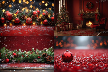 Christmas Backdrop, Digital Backdrop, Santa Christmas Backdrop For Kids Family, Festive Digital Download Christmas Background