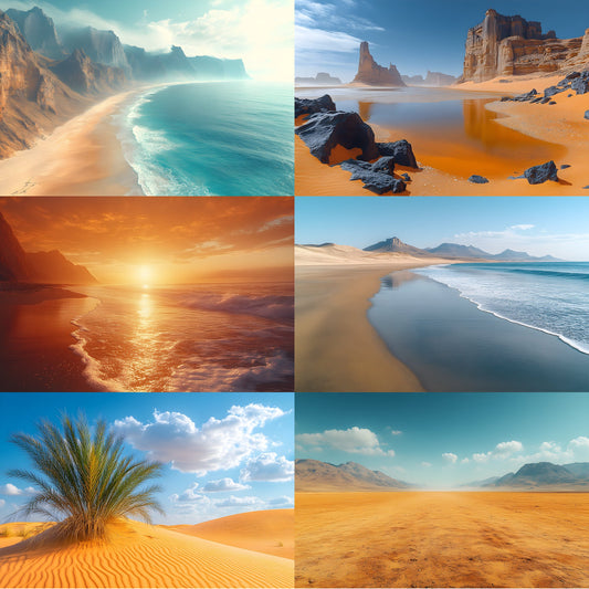 Beach Cyberpunk Backdrop, Futuristic Seascape Background, Digital Wallpaper for Photography, Blade Runner Inspired Landscape, Ocean Scene