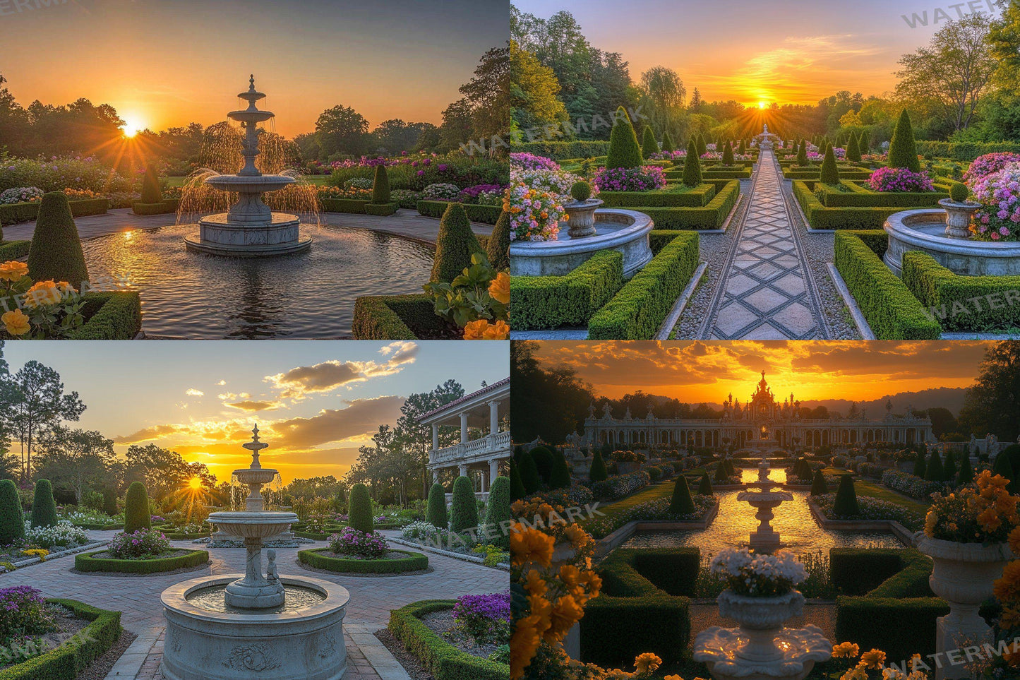 Baroque Garden Digital Backdrop - Elegant Photography Background - Ornate Garden Overlay - Classic Photo Composites