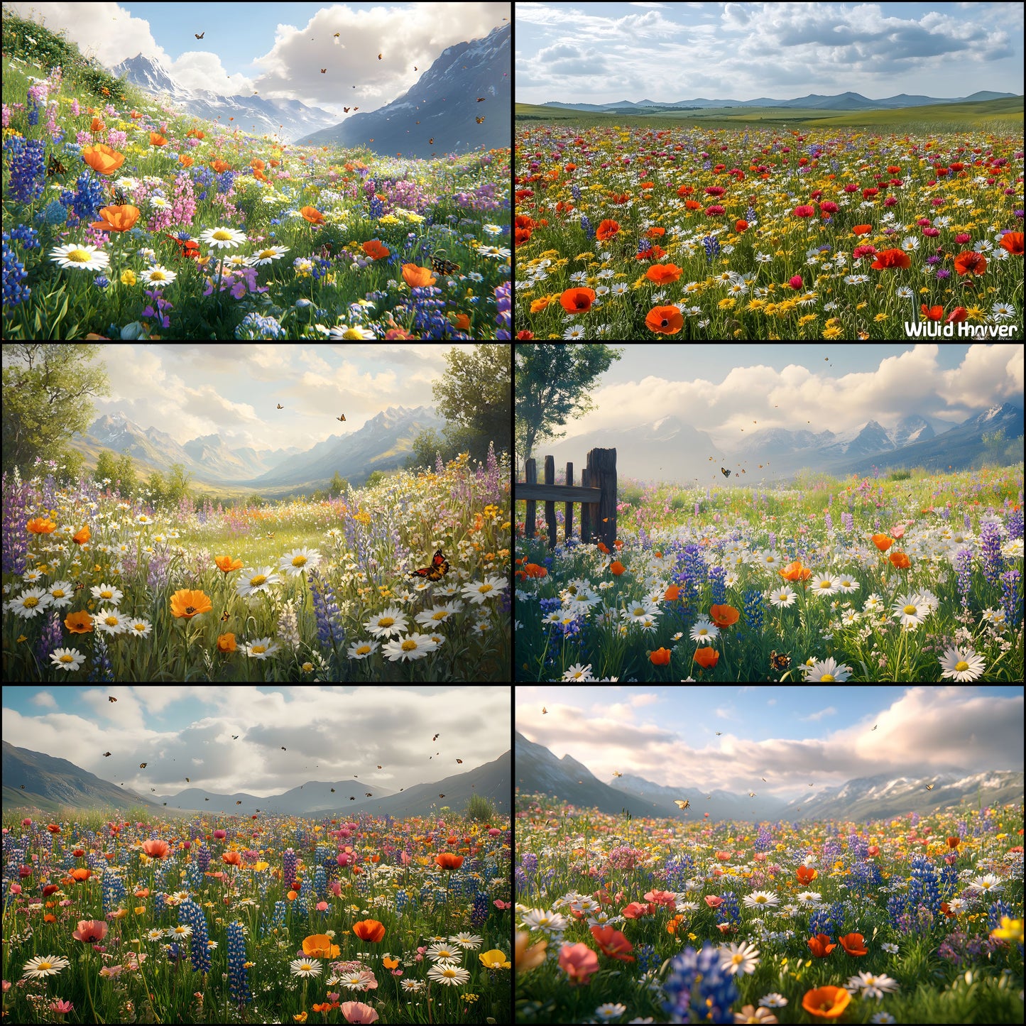 Wildflower Digital Backdrop Set, Botanical Photography Backgrounds, Ratios, Floral Photo Overlays, Spring Scene, Nature Inspired