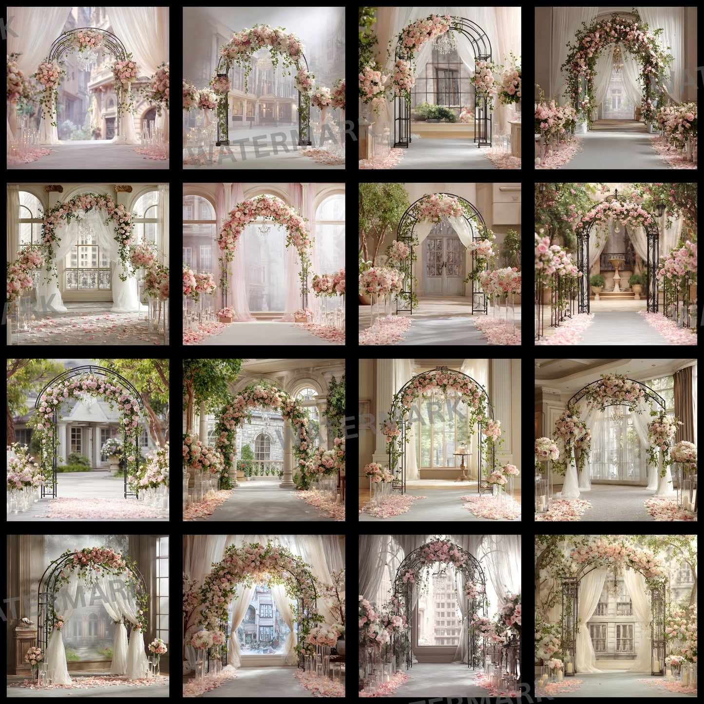 Wrought Iron Arch Digital Backdrop, Wedding Photography Background, Photo Booth Prop, Floral Archway, Garden Scene, Fairytale Portrait