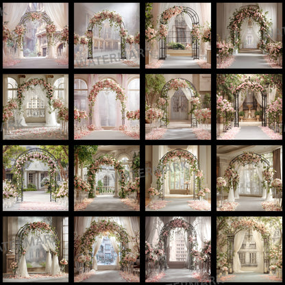 Wrought Iron Arch Digital Backdrop, Wedding Photography Background, Photo Booth Prop, Floral Archway, Garden Scene, Fairytale Portrait