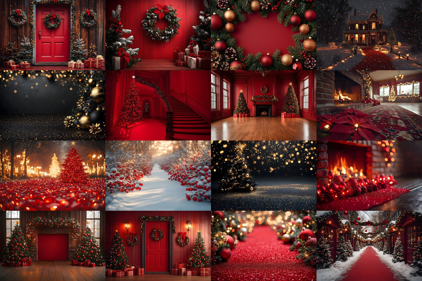Christmas Backdrop, Digital Backdrop, Santa Christmas Backdrop For Kids Family, Festive Digital Download Christmas Background