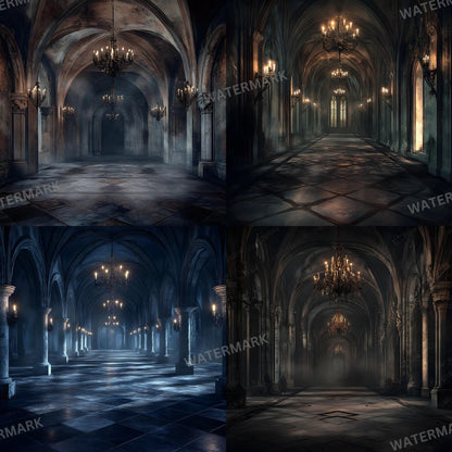 Haunted Castle Digital Backdrops | Gothic Photoshop Overlays for Studio Portraits, Halloween Themes & Dark Photography, Gothic Backdrop