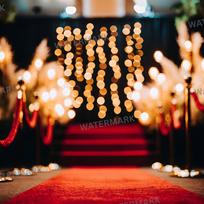 Empty Stage Red Stairs Lights Digital Backdrop, Photography Background, Theater Stage Photo Prop, Square Format, Dramatic Scene, High Resolution Image