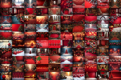 Christmas Backdrop, Digital Backdrop, Santa Christmas Backdrop For Kids Family, Festive Digital Download Christmas Background