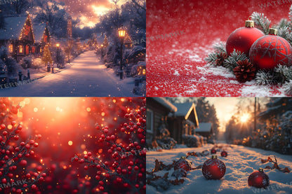 Christmas Backdrop, Digital Backdrop, Santa Christmas Backdrop For Kids Family, Festive Digital Download Christmas Background