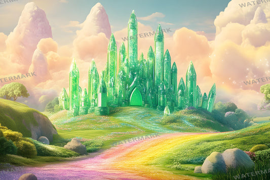 Emerald City Wizard of Oz Digital Backgrounds | Fantasy Green Cityscape Images | 1Magical Oz Backdrops | Dorothy Wizard of OZ Backdrops