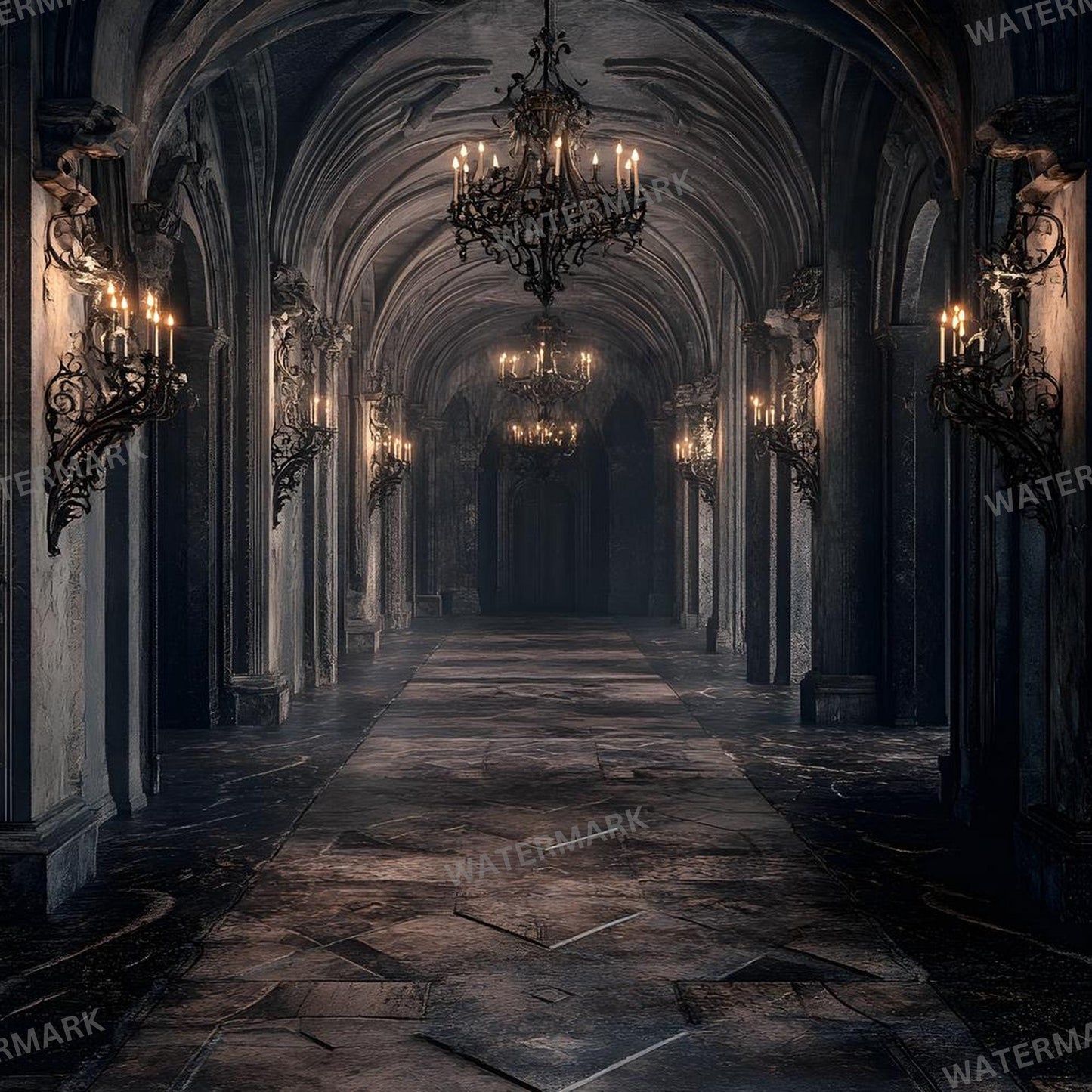 Haunted Castle Digital Backdrops | Gothic Photoshop Overlays for Studio Portraits, Halloween Themes & Dark Photography, Gothic Backdrop