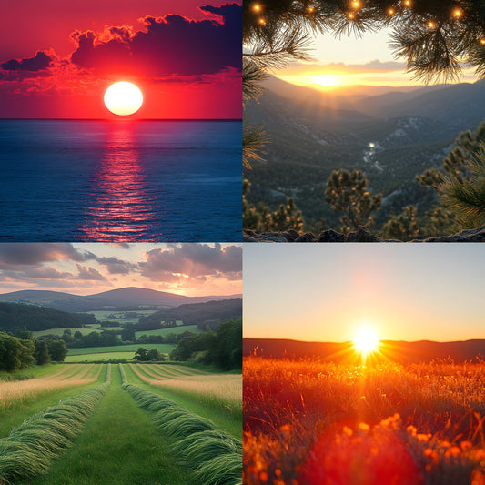 Sunset Photography Backdrop Bundle, Golden Hour Digital Backgrounds, Photo Overlays, Dreamy Sky Textures, Scenic Photography Resources