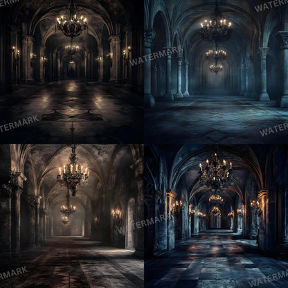 Haunted Castle Digital Backdrops | Gothic Photoshop Overlays for Studio Portraits, Halloween Themes & Dark Photography, Gothic Backdrop