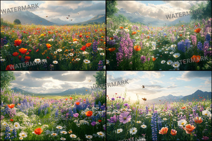 Wildflower Photography Backdrop, Botanical Digital Background, Floral Photo Prop, Spring , Portrait Photography, Nature Lover