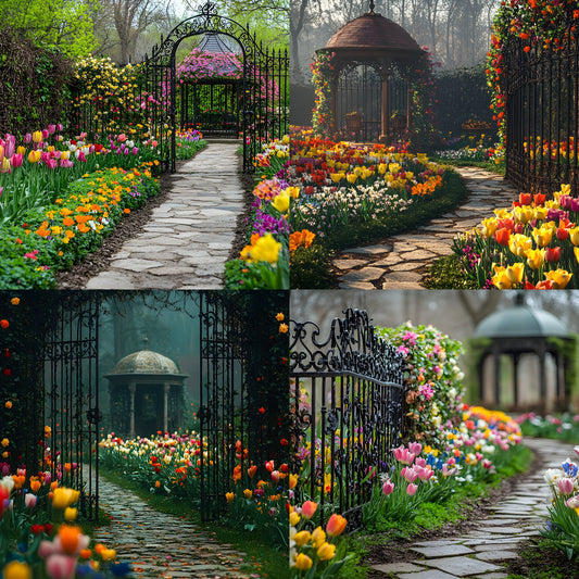 Wrought Iron Secret Garden Digital Backdrop, Fairytale Photography Background, Enchanted Garden Photo Background, Photography, Iron Gate Decor