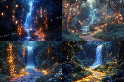 High-Resolution Sparkling Fairytale Forest Backdrops for Digital Art Photography - 00x00px PNGs - Perfect for Artists  Designers