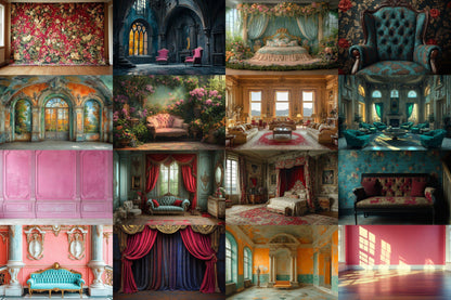 Baroque Digital Backdrops Props: Artful & Premium Backdrops, Large Photography Backdrops, Backdrops Overlays. Photography Backgrounds