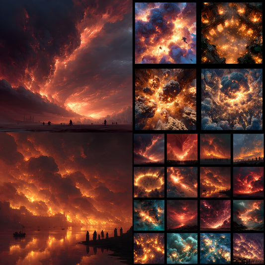 Fiery Battlefield Digital Backdrop, Cataclysm Background for Epic Fantasy Photography, Image for Composites, Gamer Stream Background