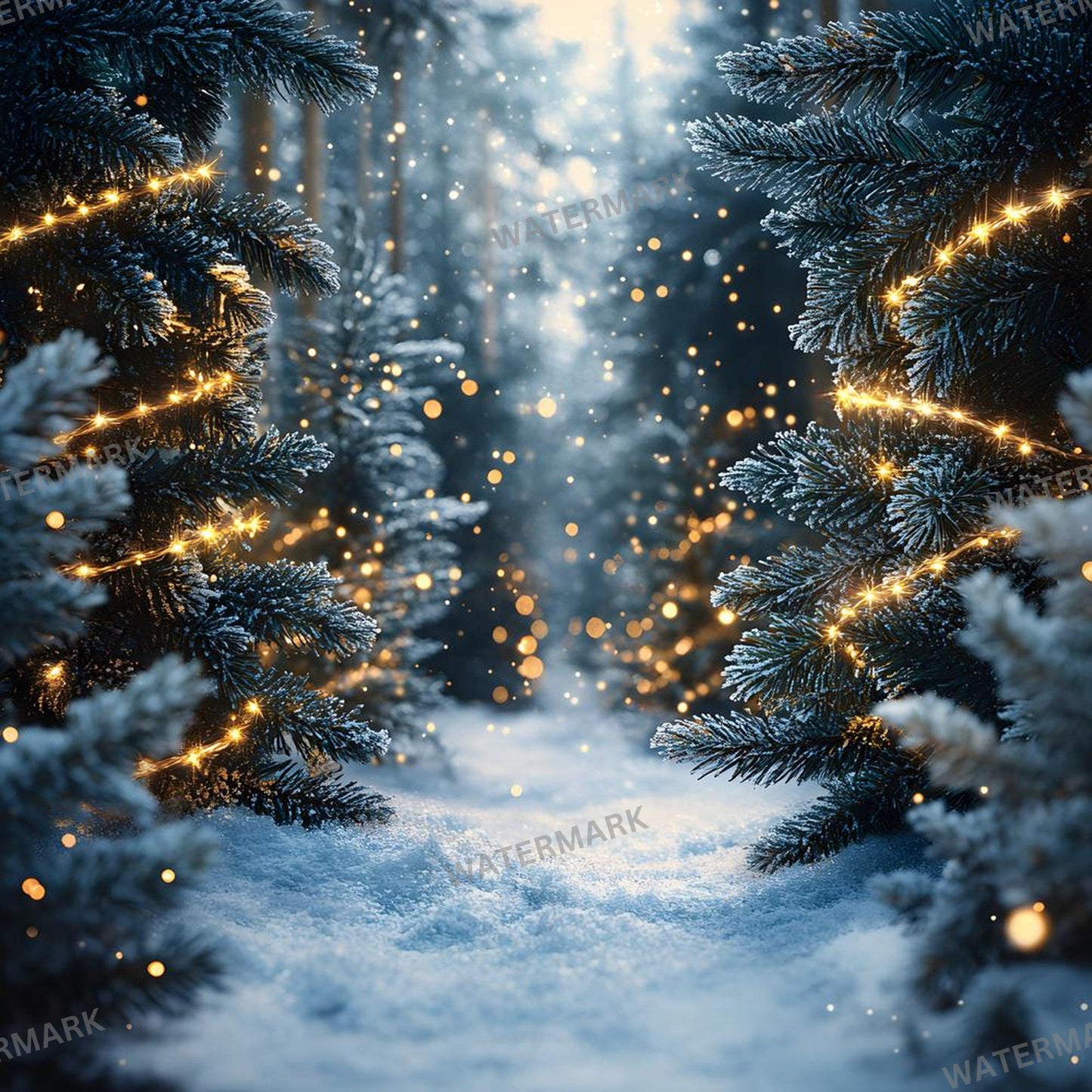 Enchanted Forest Backdrops - Magical Digital Backgrounds for Photography, Photoshop Overlays & Winter Wonderland Backgrounds
