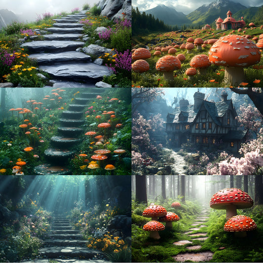 Alice in Wonderland Backdrop Set, Whimsical Digital Backgrounds for Photography, Fantasy Portrait Photography, Storybook Theme, Ratio