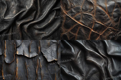 BLACK WEATHERED LEATHER - Textures Photography Backdrop