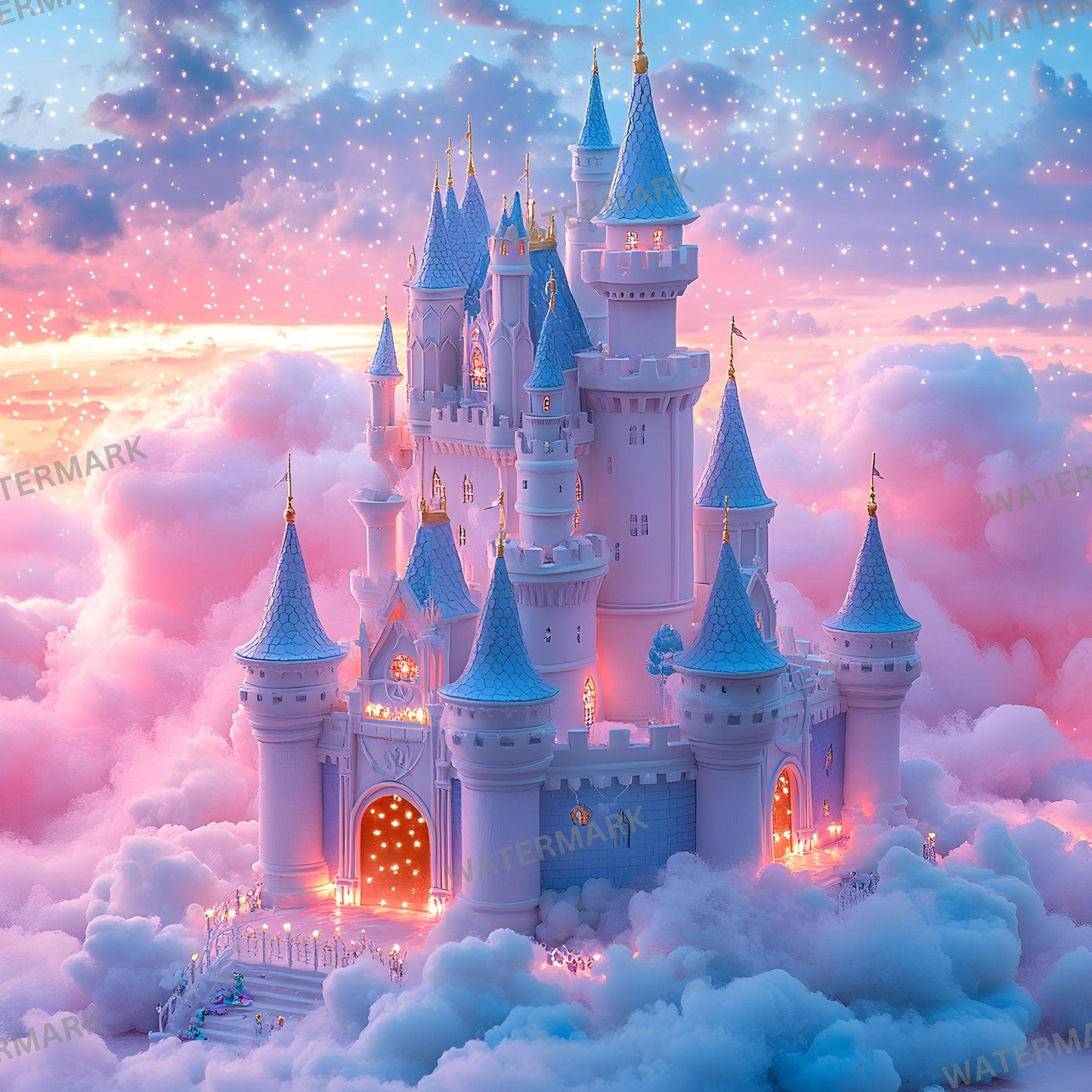 Fairytale Castle Digital Photography Backdrop Overlay for Studio Portraits 96x96px Enchanted Wallpaper Backgrounds