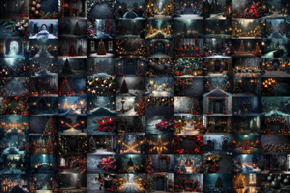 Gothic Christmas Backdrops, Black Christmas Backgrounds, Gothic Festive Dark Hue Xmas, Photography, Photoshop - 3:2 Ratio - 00x00px