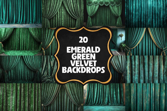 Emerald Green Velvet Textures Photography Backdrops PNGs for Digital Artists Photographers  Designers - Warm  Inviting Aesthetic