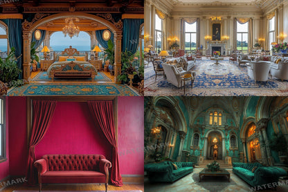 Regal Room Interior Backdrops - Victorian and Royal Designs - Royal Room Backdrops - Luxury Mansion Interior - Real Estate Backgrounds