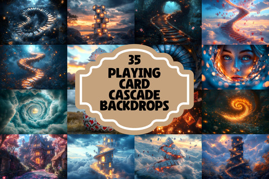 Alice in Wonderland Images | 3Playing Card Cascade Digital Backdrops | Fantasy Wonderland | Photography Backdrops, Alice Backgrounds