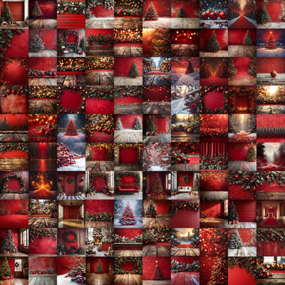 Christmas Backdrop, Digital Backdrop, Santa Christmas Backdrop For Kids Family, Festive Digital Download Christmas Background