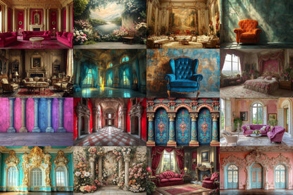 Baroque Digital Backdrops Props: Artful & Premium Backdrops, Large Photography Backdrops, Backdrops Overlays. Photography Backgrounds