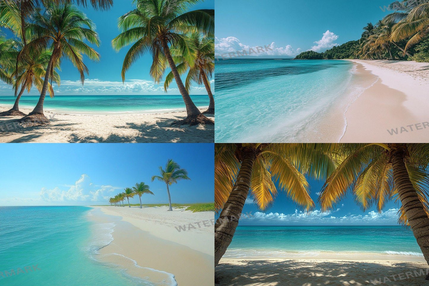 Tropical Beach Paradise Digital Backdrops - 3High-Resolution PNGs for Photography - 00x00px Commercial Use Allowed Ref SB812