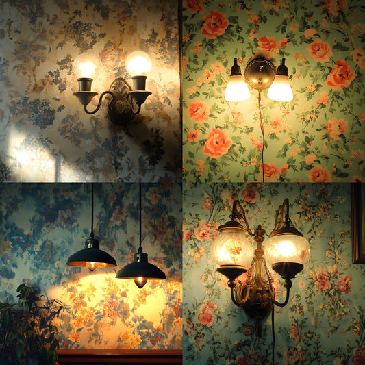 Vintage Wallpaper Room Digital Backdrop, Photography Backgrounds, Antique Interior Photo Prop, High-Res Image for Photographers