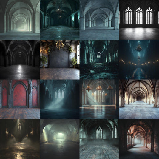 Gothic Backdrops, Castle Background, Dark Halloween Backdrop, Gothic Architecture Digital Backdrop, Photoshop Background, Digital Backdrop