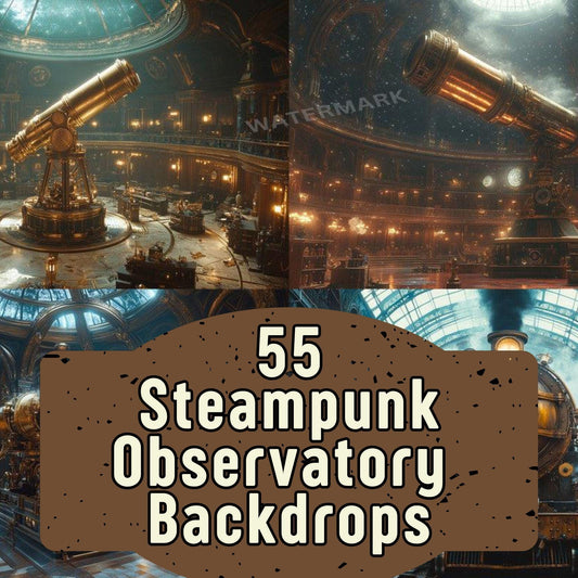Steampunk Observatory - Steampunk Photography Backdrops - Photoshop - Backgrounds - Master Overlay - Photo Editing - Steampunk Backgrounds