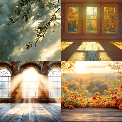 Vintage Sunlit Room Digital Backdrop, Wallpaper Backgrounds, Photography, Cozy Interior Scene, High-Resolution Images, Photo Overlays