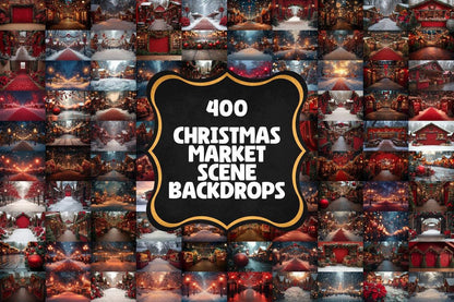 Warm Christmas Market Scene Photography Backdrops - 00x00px PNGs for Digital Artists  Designers