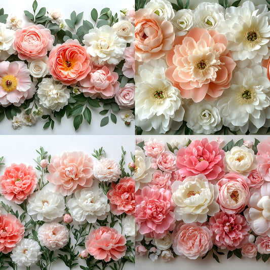 Peony Blush Floral Wall Digital Backdrop, Wedding Photography Background, Flower Photo Booth, Portrait Photography, Peonies, High Res Images