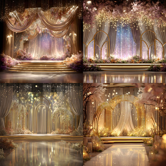 Wedding Stage Backdrop, LED Screen Design, Digital Backgrounds for Photographers, Photography Backdrop, Modern Wedding Photo Booth Prop