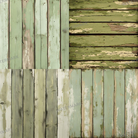 an old wooden wall with peeling paint on it