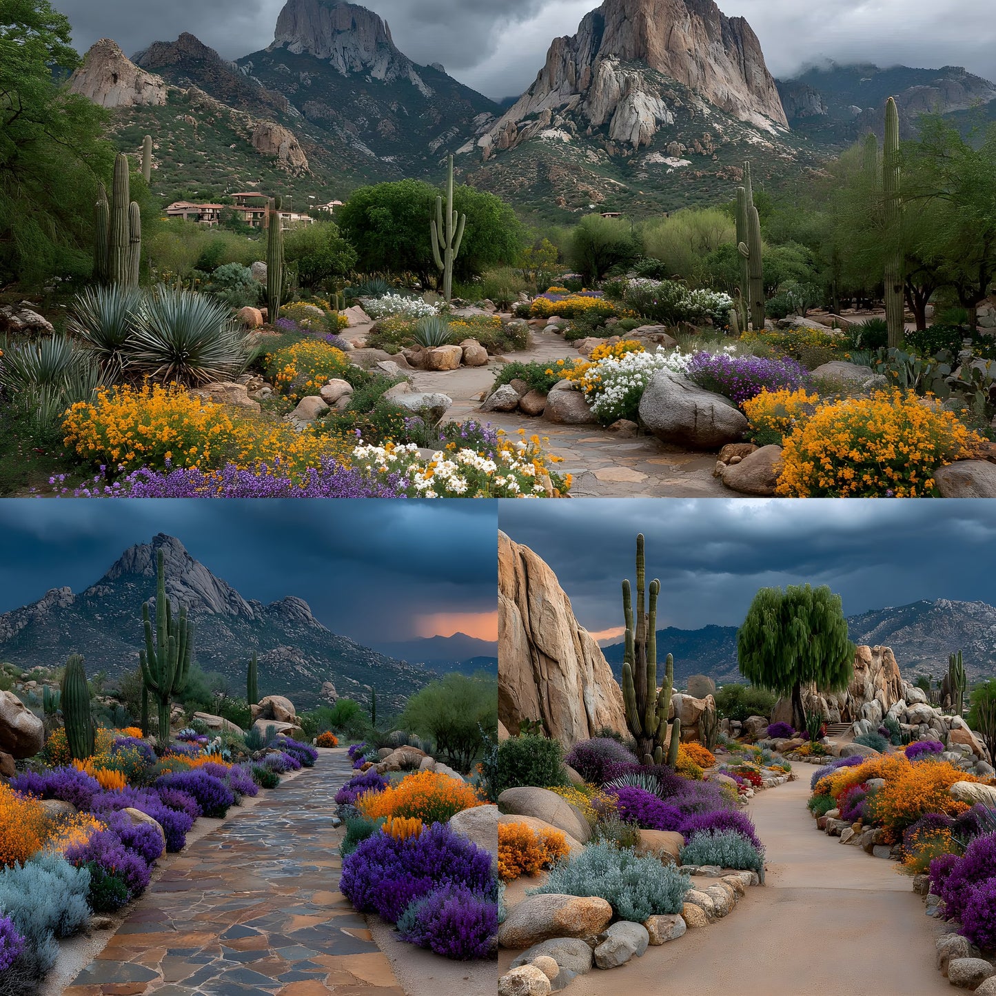 Magical Desert Botanical Garden Digital Backdrop, Enchanted Photography Background, Scenic Photo Booth Prop, Whimsical Fairytale Portrait Art