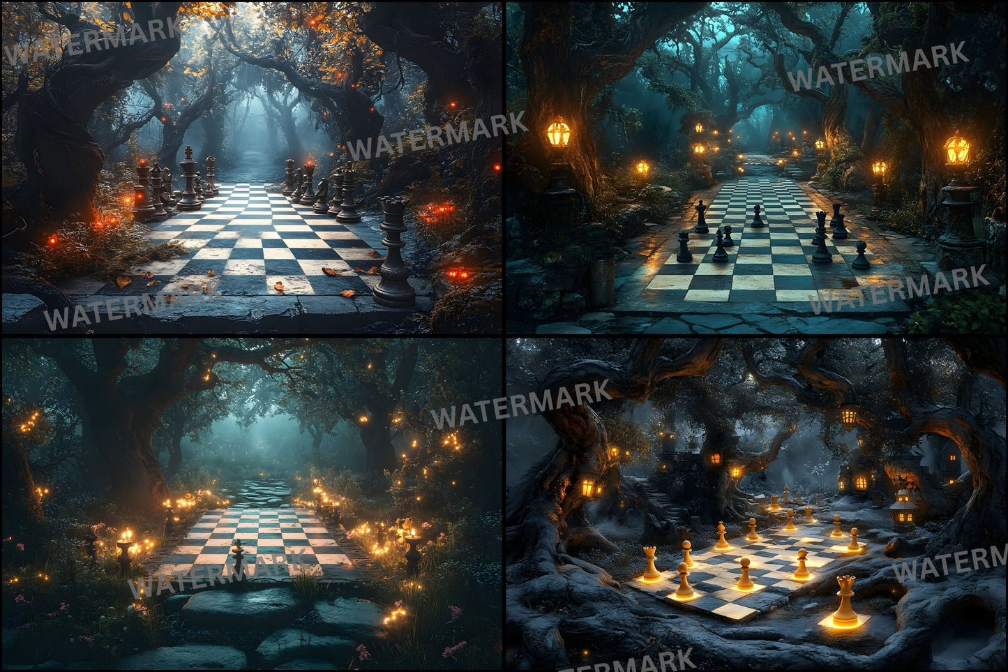 Alice in Wonderland Chessboard Backdrop, Fantasy Photography Background, Digital Download for Portrait, Photo Booth Prop