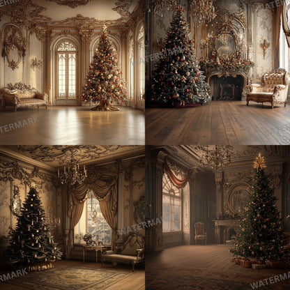 Christmas Backdrop, Digital Backdrop, Santa Christmas Backdrop For Kids Family, Festive Digital Download Christmas Background