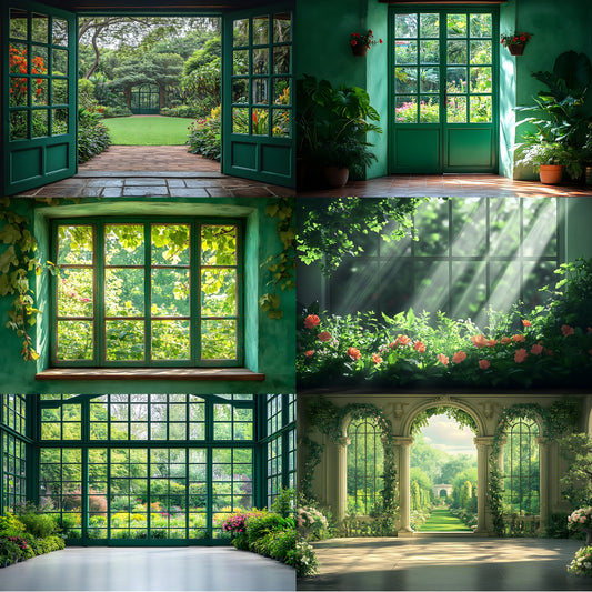 Royal Green Garden Digital Backdrop, Photography Background, Studio Portrait Fairytale Photo, Wedding Photo Booth, Fantasy Images