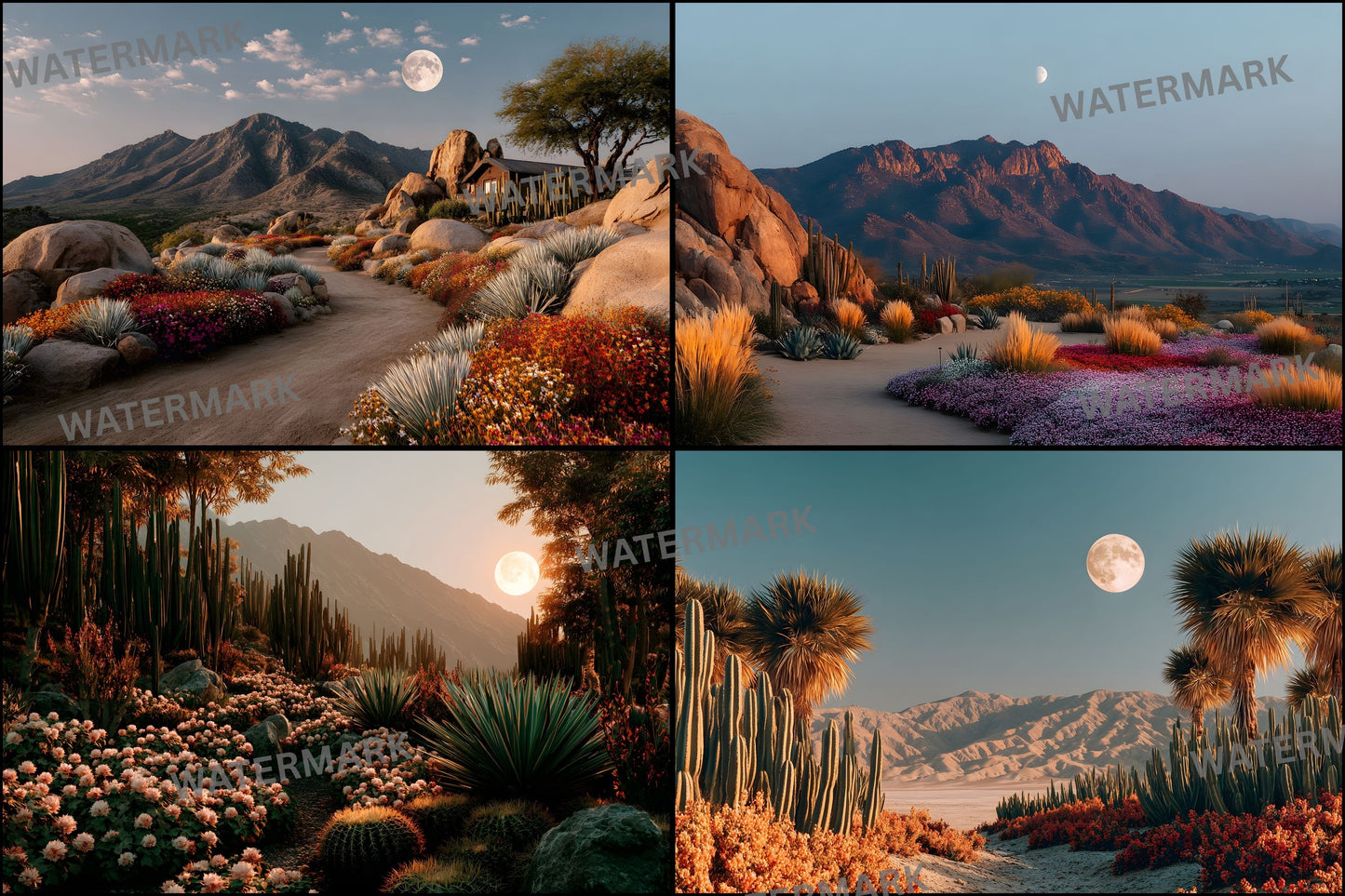 Desert Botanical Garden Digital Backdrop, Southwest Photography Background, Vibrant Scene for Portrait Photography, Scenic Photo Overlay