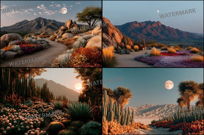 Desert Botanical Garden Digital Backdrop, Southwest Photography Background, Vibrant Scene for Portrait Photography, Scenic Photo Overlay