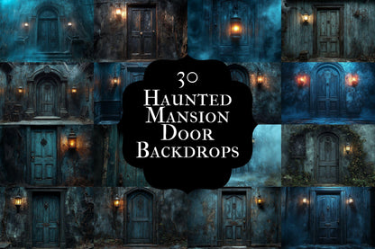 Haunted Mansion Door Backdrops ��������� Spooky Grunge Backdrops for Halloween & Gothic Photography Sessions - Gothic Backdrops and Backgrounds