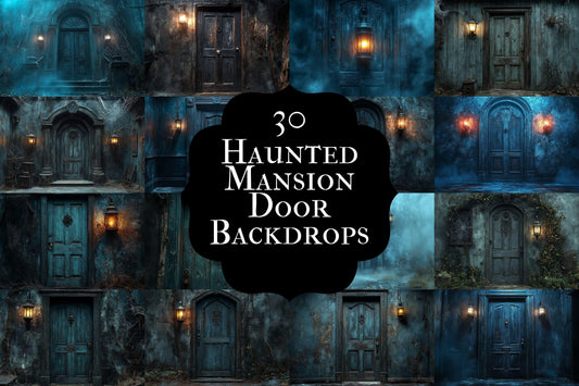 Haunted Mansion Door Backdrops ��������� Spooky Grunge Backdrops for Halloween & Gothic Photography Sessions - Gothic Backdrops and Backgrounds